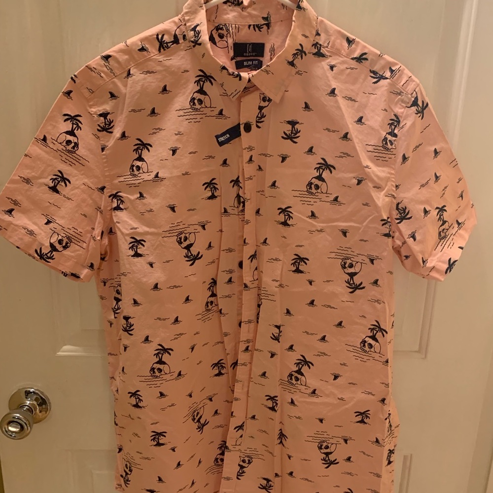 George Brand Men Button Shirt Size Large 42-44 Slim Fit